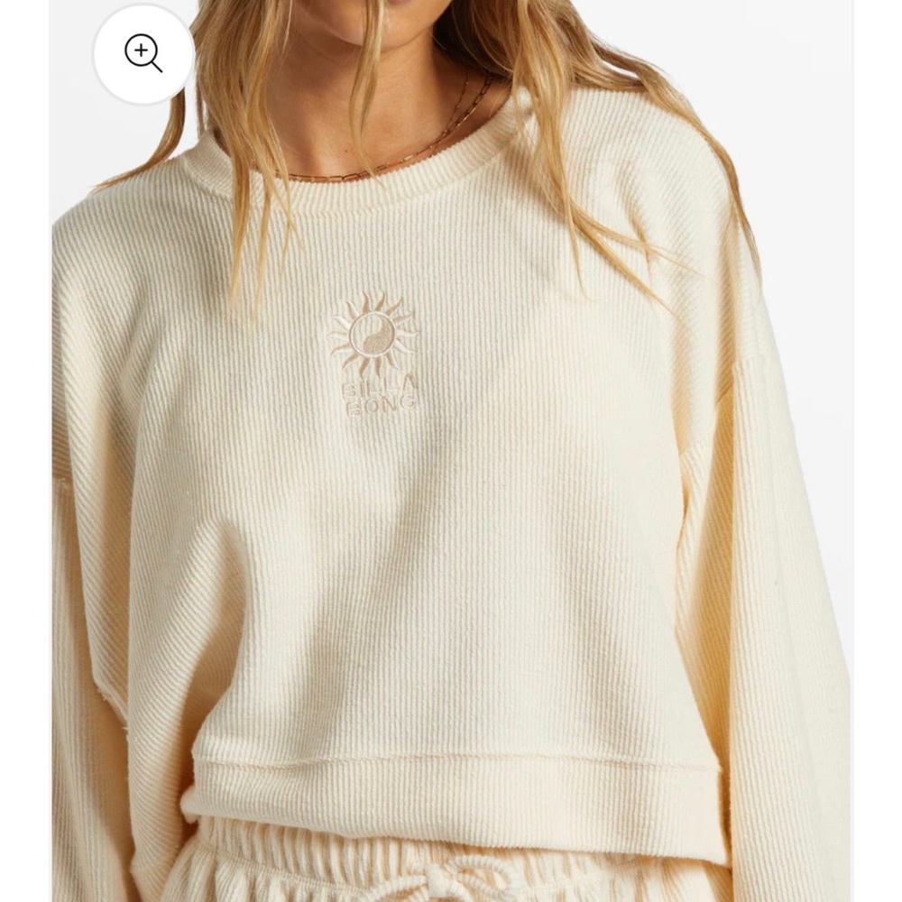 Cream Embroidered Sun Sweatshirt